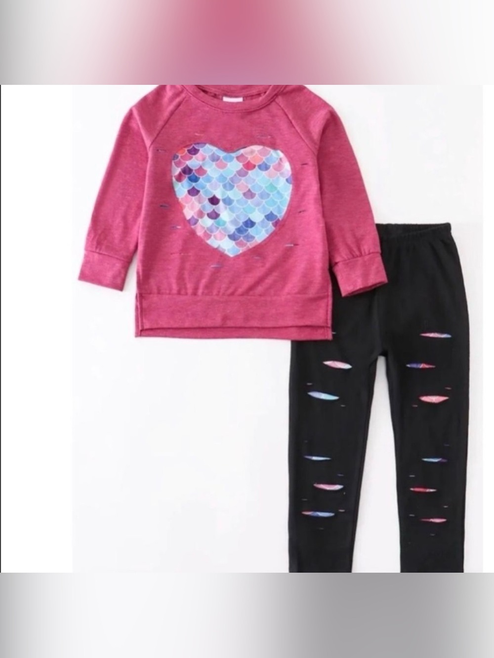Girls Mermaid Heart Outfit